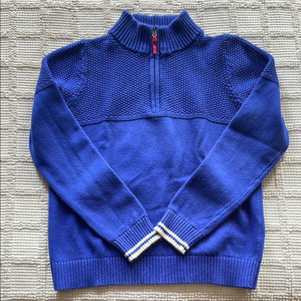 Boden Boys Blue Half-Zip Sweater